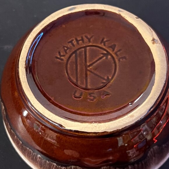 Vintage Kathy Kale 5 1/2" Brown Drip Cereal Fruit Dessert Soup Bowl (GS2) - Picture 3 of 4